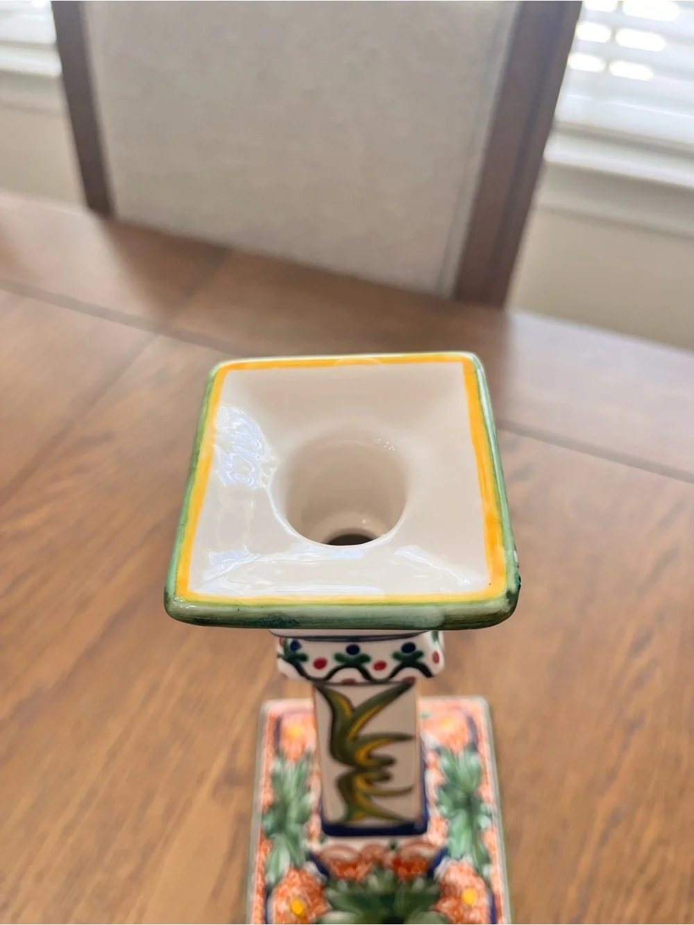 Williams Sonoma Nazari Alhambra Hand Painted Candle Holder Portugal 10.5